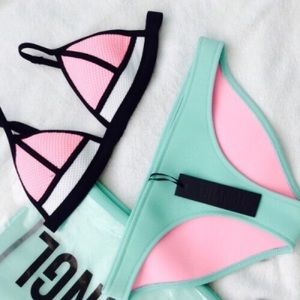 NWOT triangl pink and blue bikini!